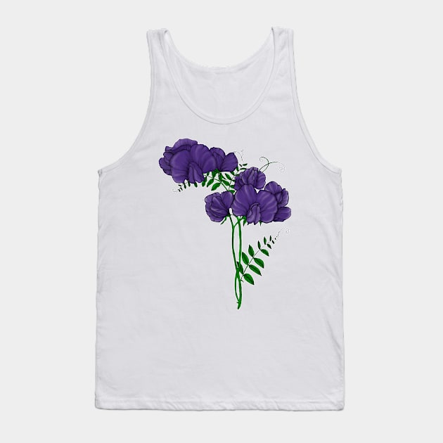 Purple sweet peas Tank Top by stickypixie